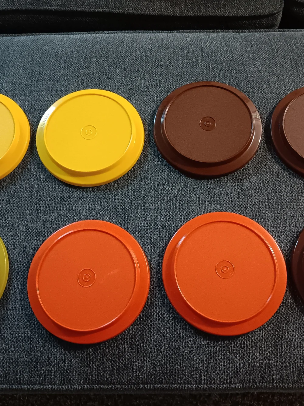Set Of 8 Vintage Tupperware Harvest Collection Replacement Lids 7 Inches 1207-27
